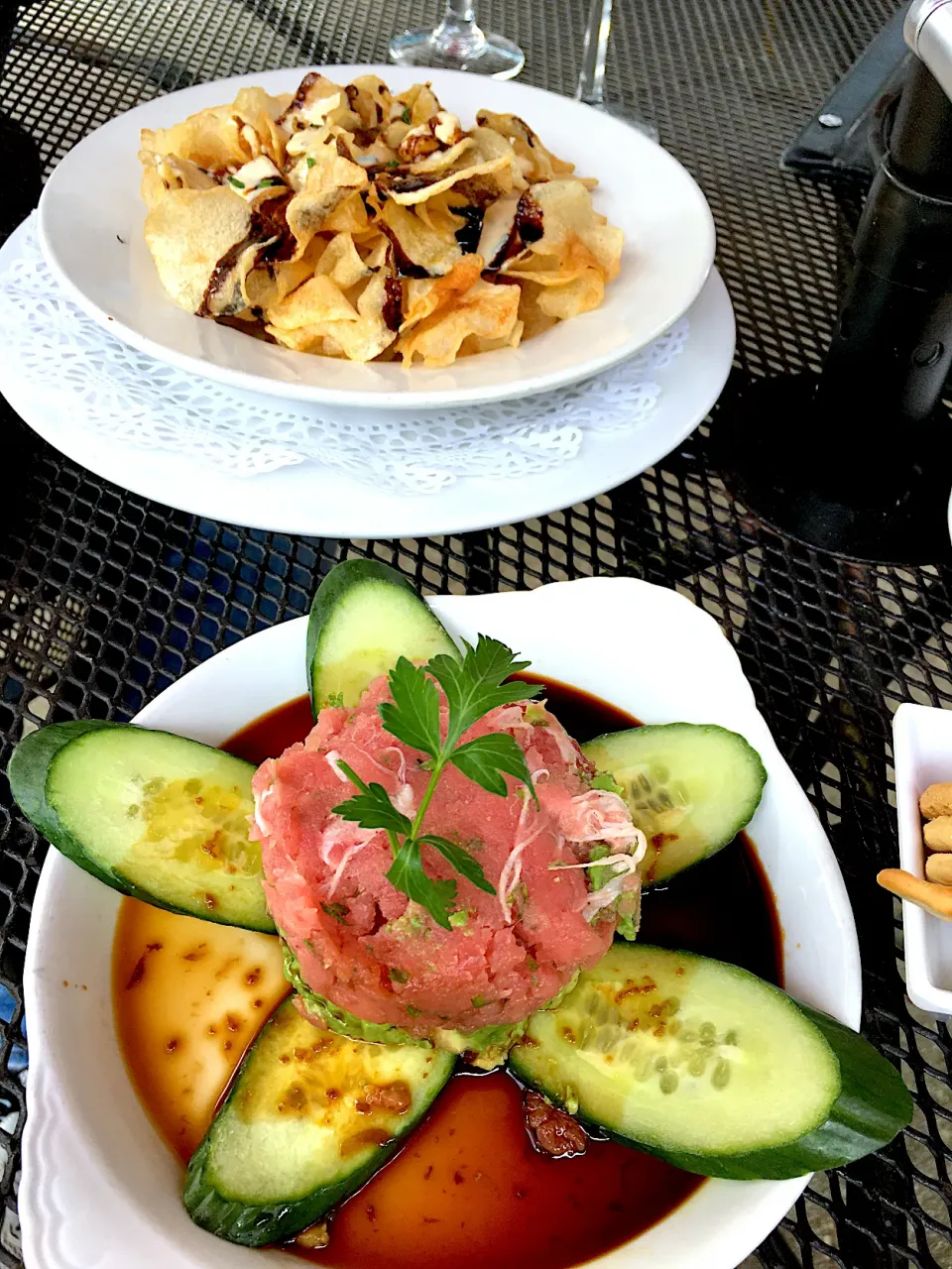 Tuna tartar and avocado with ponzu sauce ツナとアボカド🥑のタルタル　ポン酢ソース@フレンチビストロ in Atlanta USA|PeachPieさん