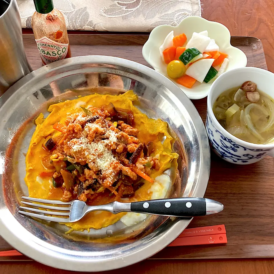 Snapdishの料理写真:ももさんの料理 もやしナポリタン🍝💨鉄板ナポリタン風|ももさん