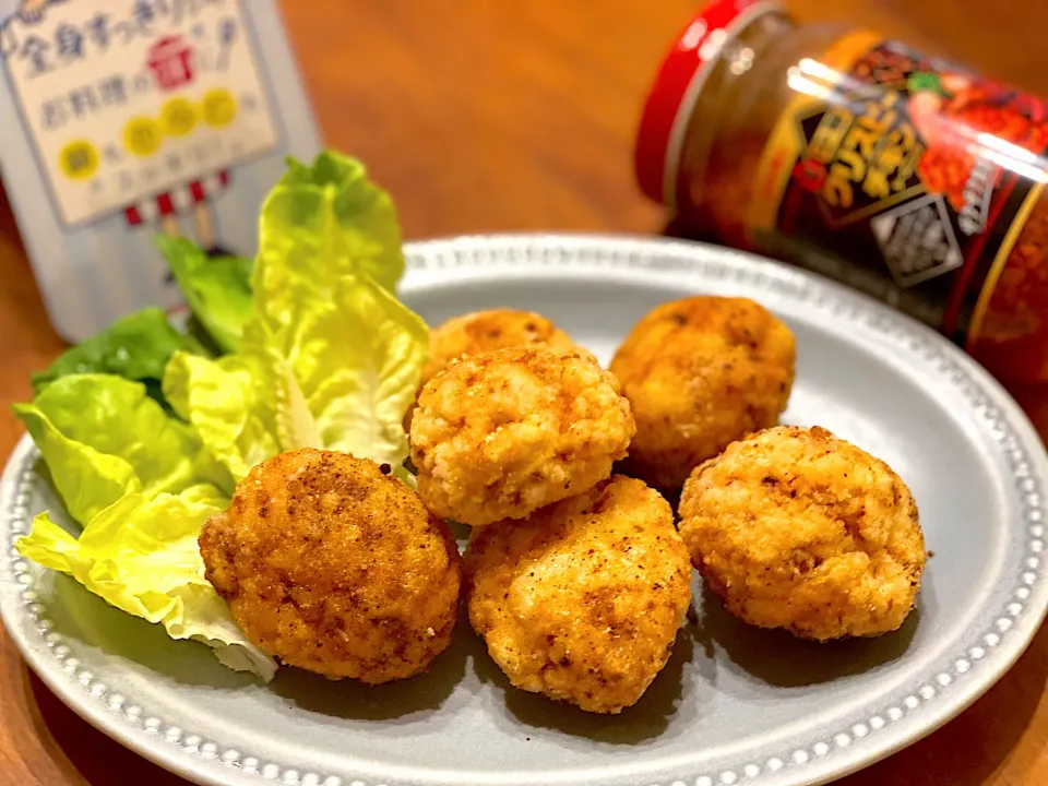 Snapdishの料理写真:お豆腐ナゲット☆クリスピーチキンシーズニング味☺︎|まめすけ。さん