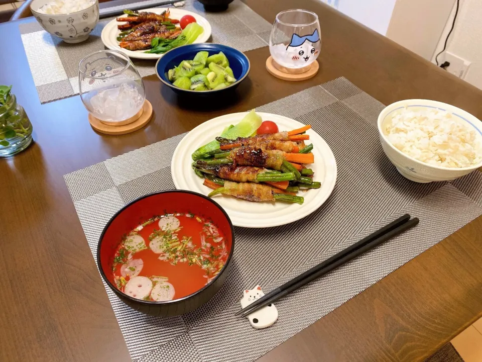 いんげんとにんじんの肉巻き|クソパンダさん