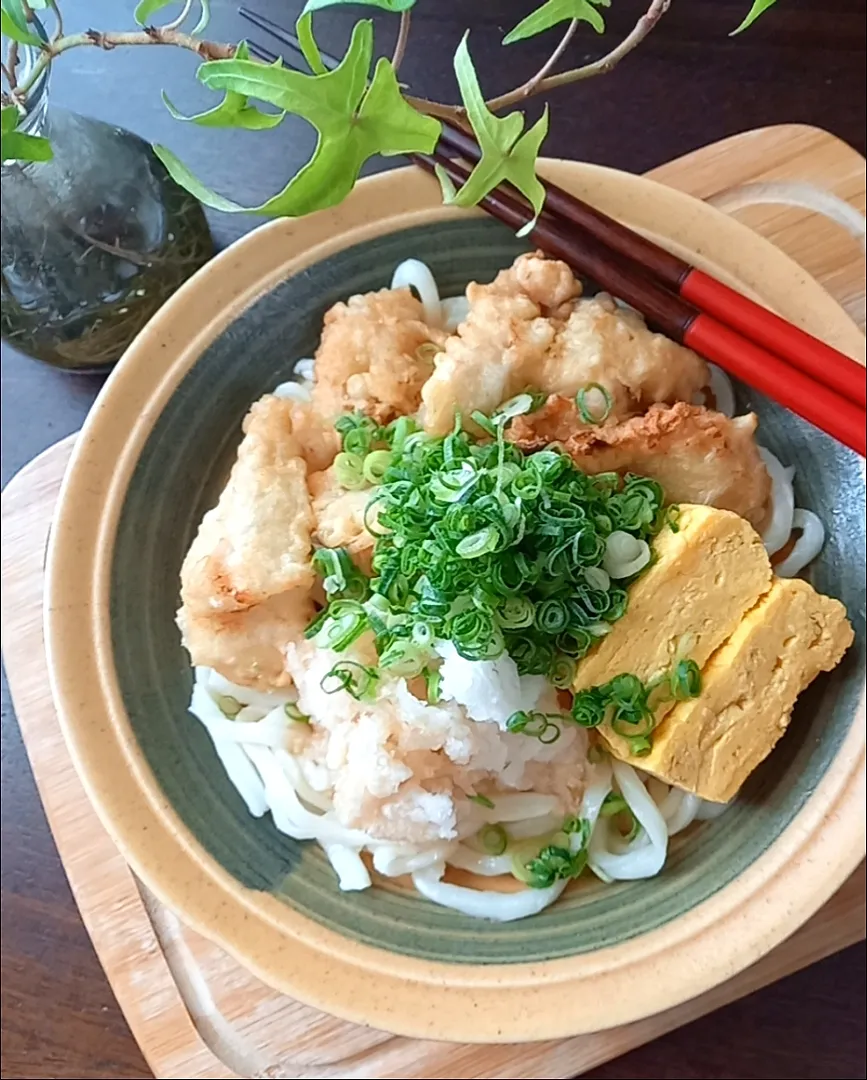 Snapdishの料理写真:鶏天おろしぶっかけうどん|まりおさん