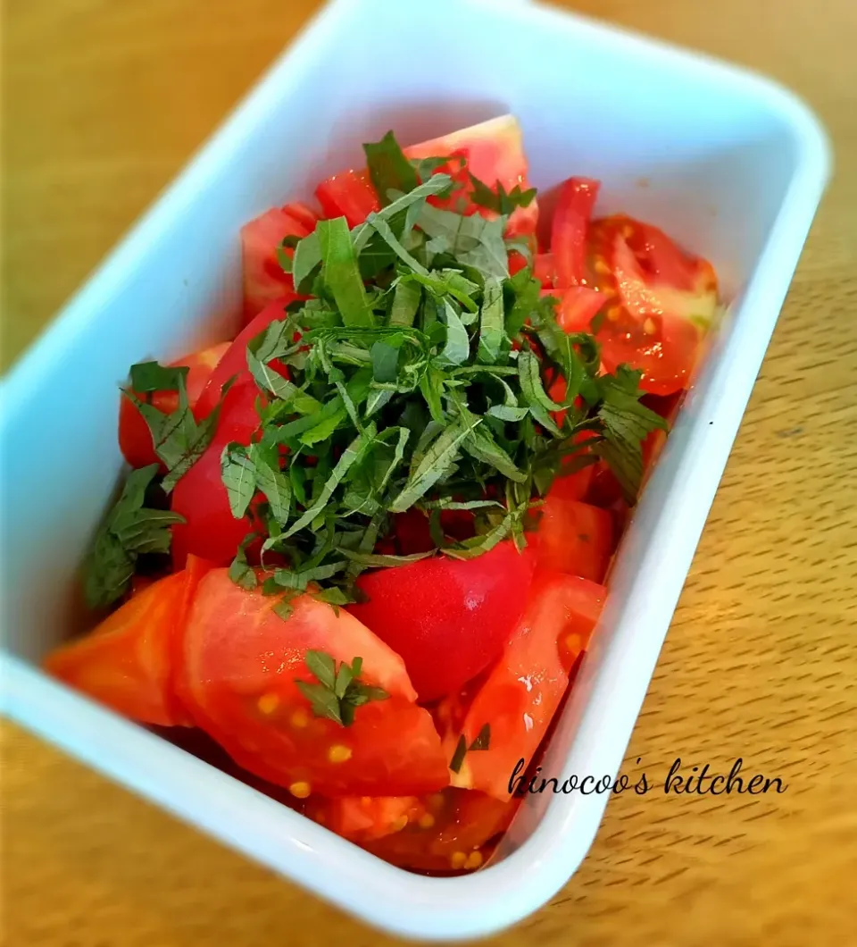 ☆らでぃっしゅぼーや☆トマトと青じその三杯酢和え|kinocooさん