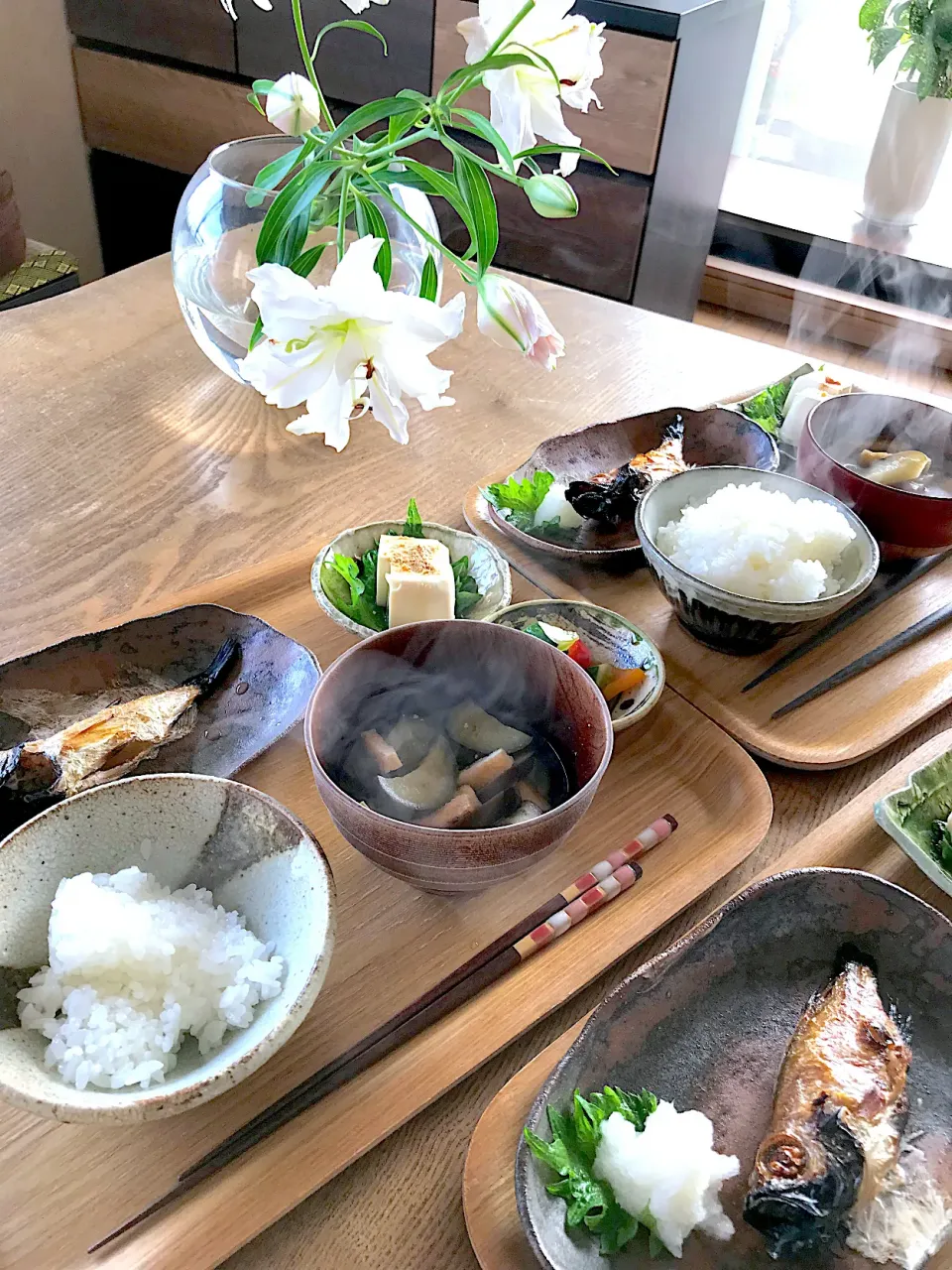 朝食　のどぐろとナスの味噌汁|izunさん