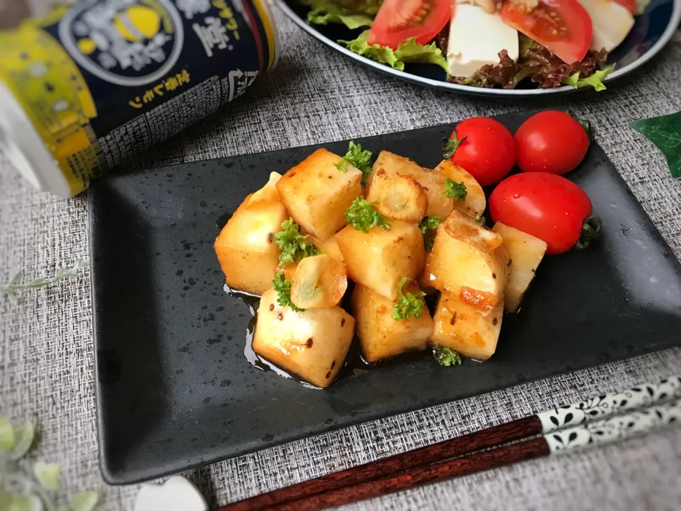 Snapdishの料理写真:ひろりんさんの料理 コウケンテツさんの長いものガーリックサイコロステーキ🧄|まなまな♡さん