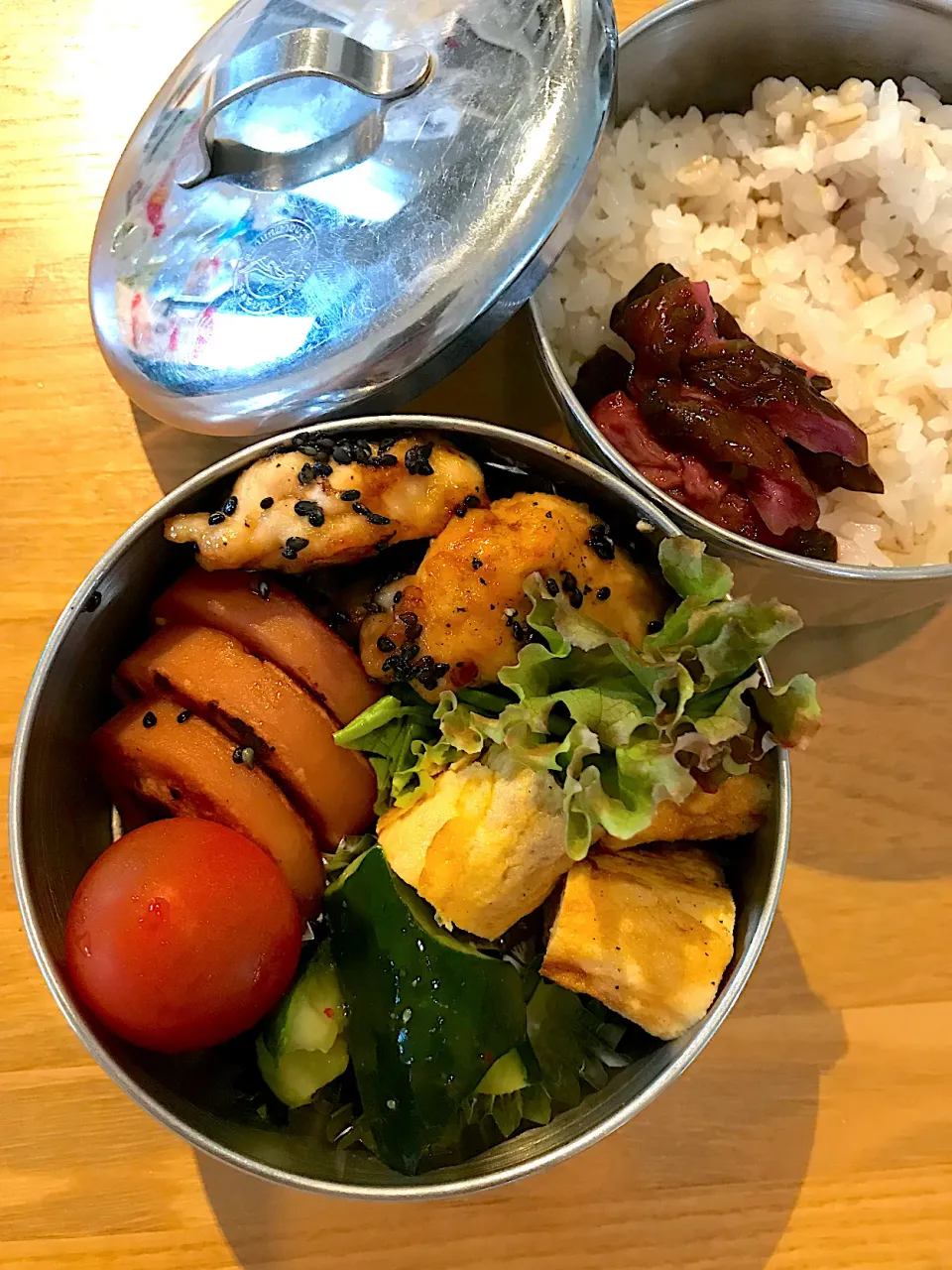 Snapdishの料理写真:ささみのごま照り焼き弁当🍱|ちっくんさん