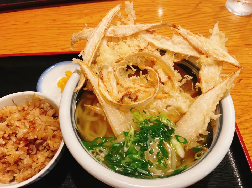 ごぼう天うどん　かしわご飯|コージ💫さん