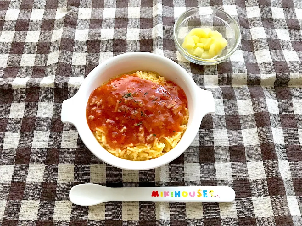 【離乳食】ミートソースパスタ、キウイ|sayaさん