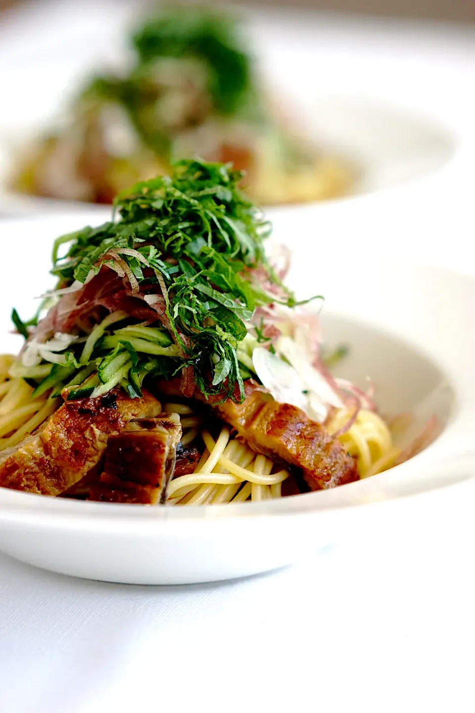 てつやさんの料理 鰻ときゅうりのパスタ|てつやさん