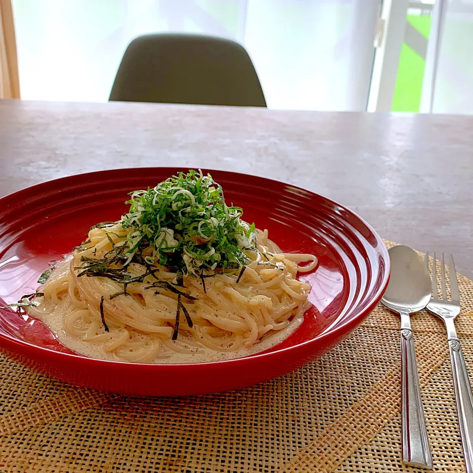 AXさんの料理 めちゃくちゃ簡単で美味しい明太子クリームパスタ🥰|chicaocafeさん