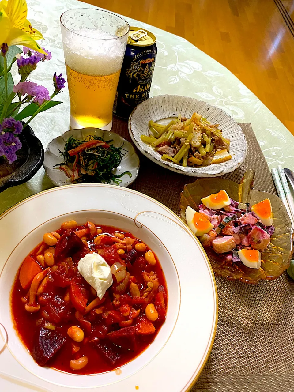 ビーツと鶏肉のスパイシートマト煮込み|ぽっちさん