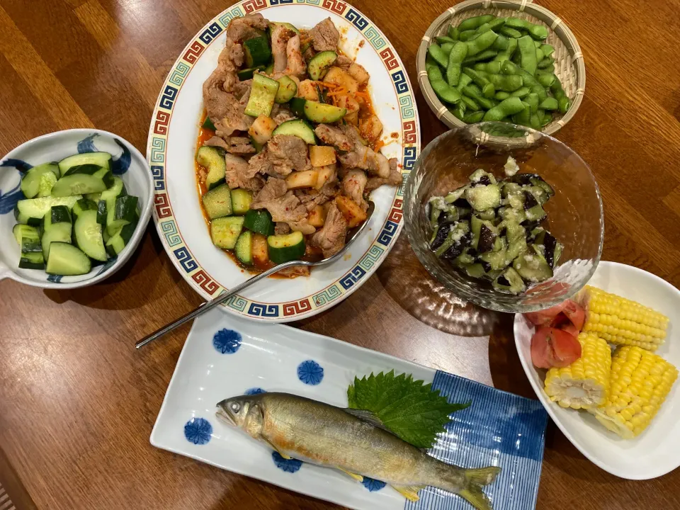 今夜も　採れたて野菜で晩ご飯|sakuramochiさん