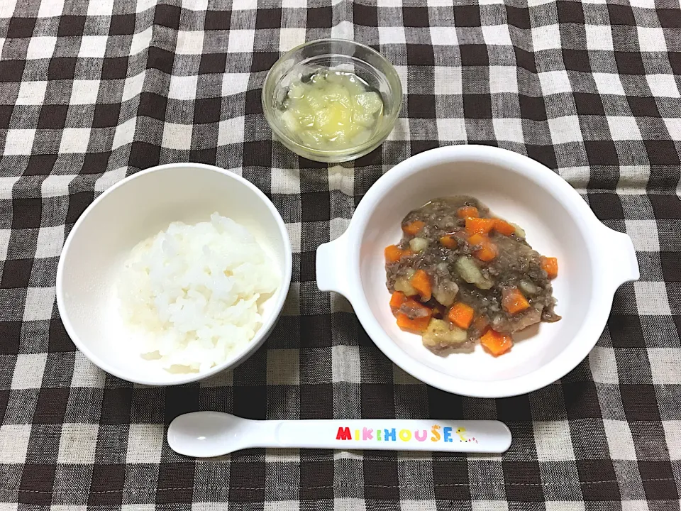 【離乳食】肉じゃが、おかゆ、キウイ|sayaさん