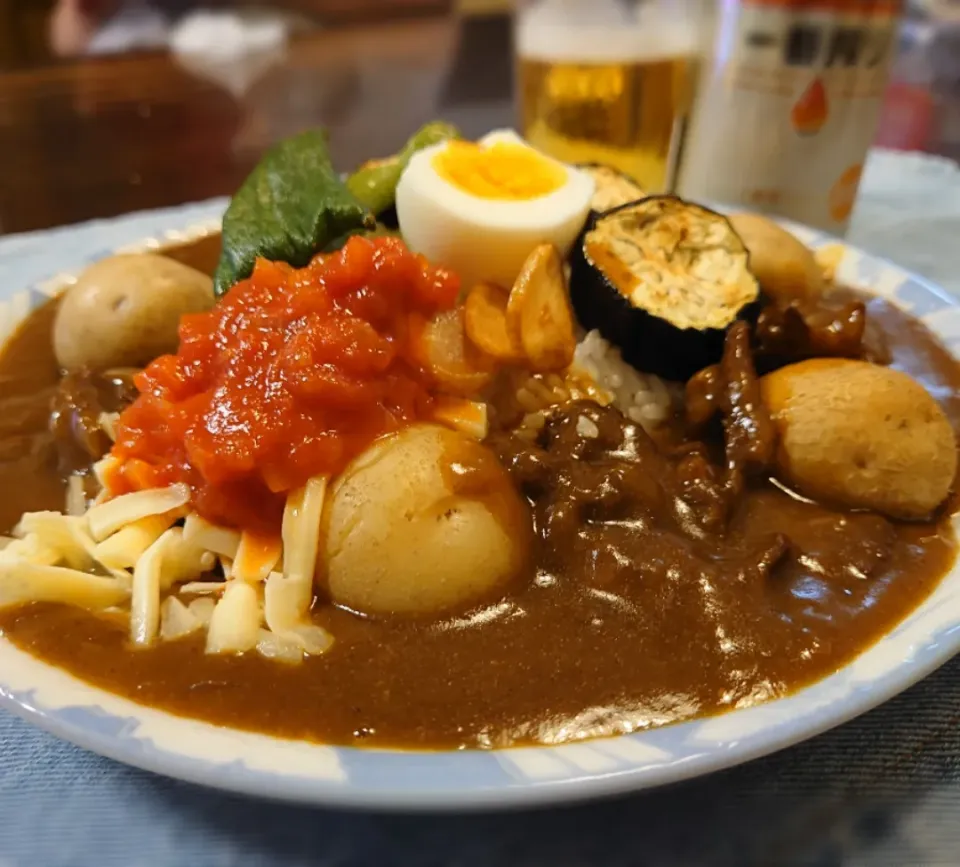 Snapdishの料理写真:ビーフカレーライス(*^^*)|しーPaPaさん