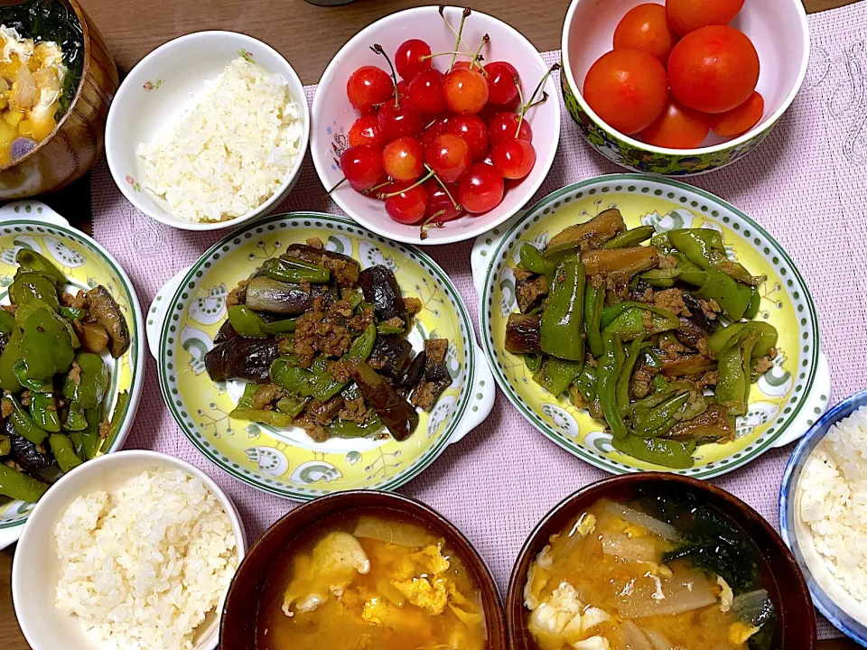 いただき物北海道のサクランボ♪3人晩ごはん〜(^^)❤︎|いつくしみちゃんさん