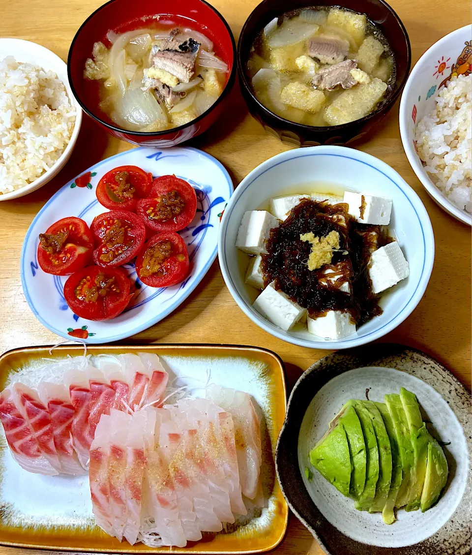 しょんしょんトマト🍅かぼす塩で鯛刺身🐟|Makokoさん