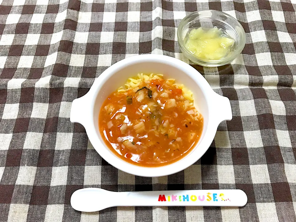 【離乳食】タラのトマトパスタ、もも|sayaさん