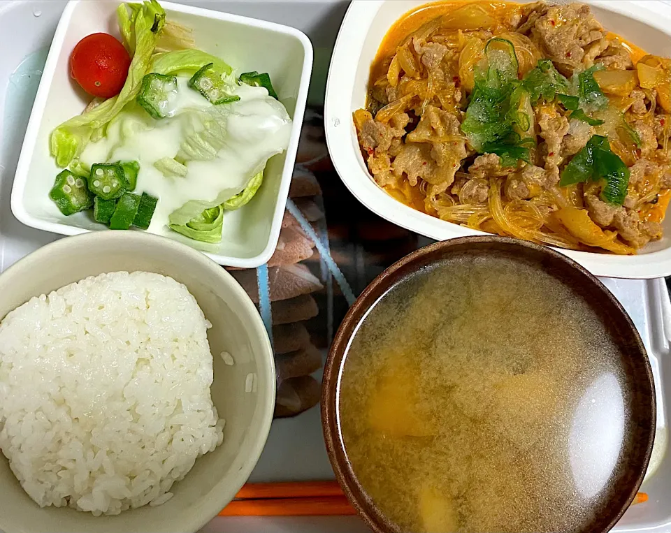 豚キムチ春雨で定食！|あんこさん