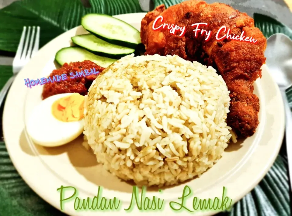 Snapdishの料理写真:Homemade Pandan Nasi Lemak|Teo Huey Woanさん