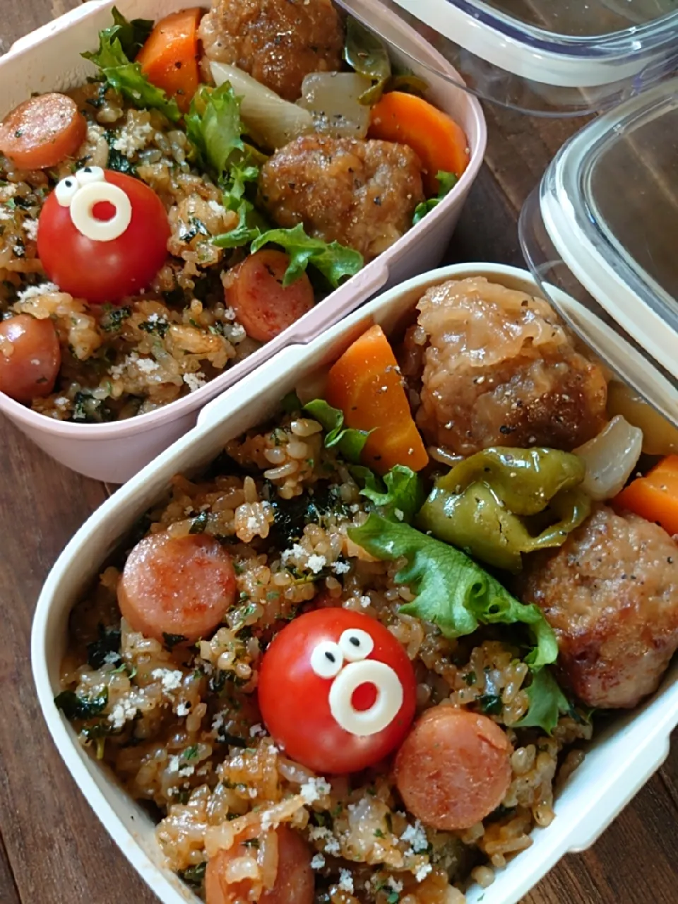 漢の…姉妹用🍱ソース焼き飯と肉団子の黒酢あんの中華弁当|ᵏᵒᵘさん