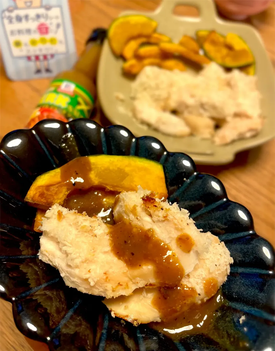 蒸し鶏のパン粉焼き　ジャマイカジャークソースがけ〜|Ｋazuyoさん