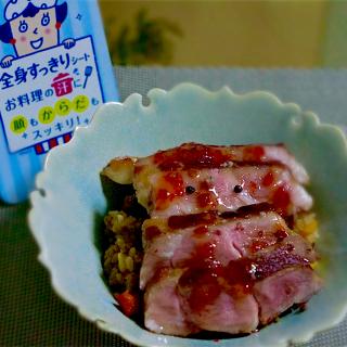 薬味たっぷりランプステーキ丼 サミカ Snapdish スナップディッシュ Id Uhwa4a