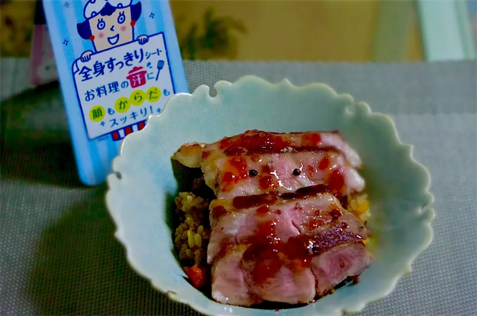 スイチリソースのポークステーキ丼|ちこさん