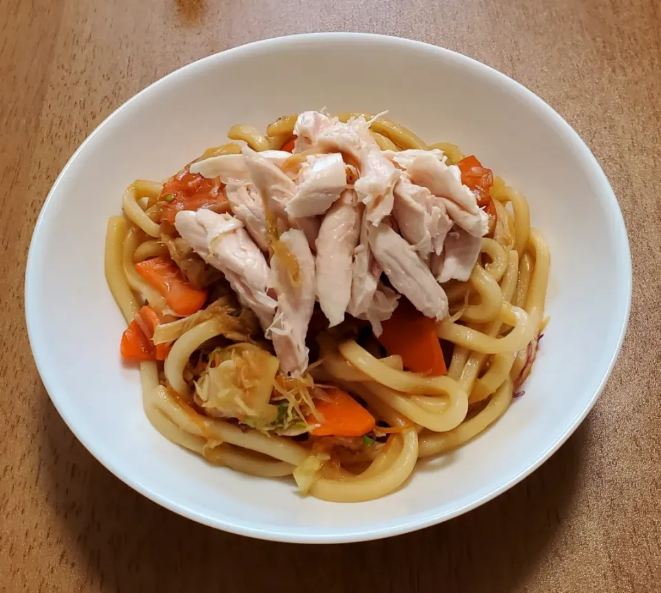 ササミのせ焼きうどん|ナナさん