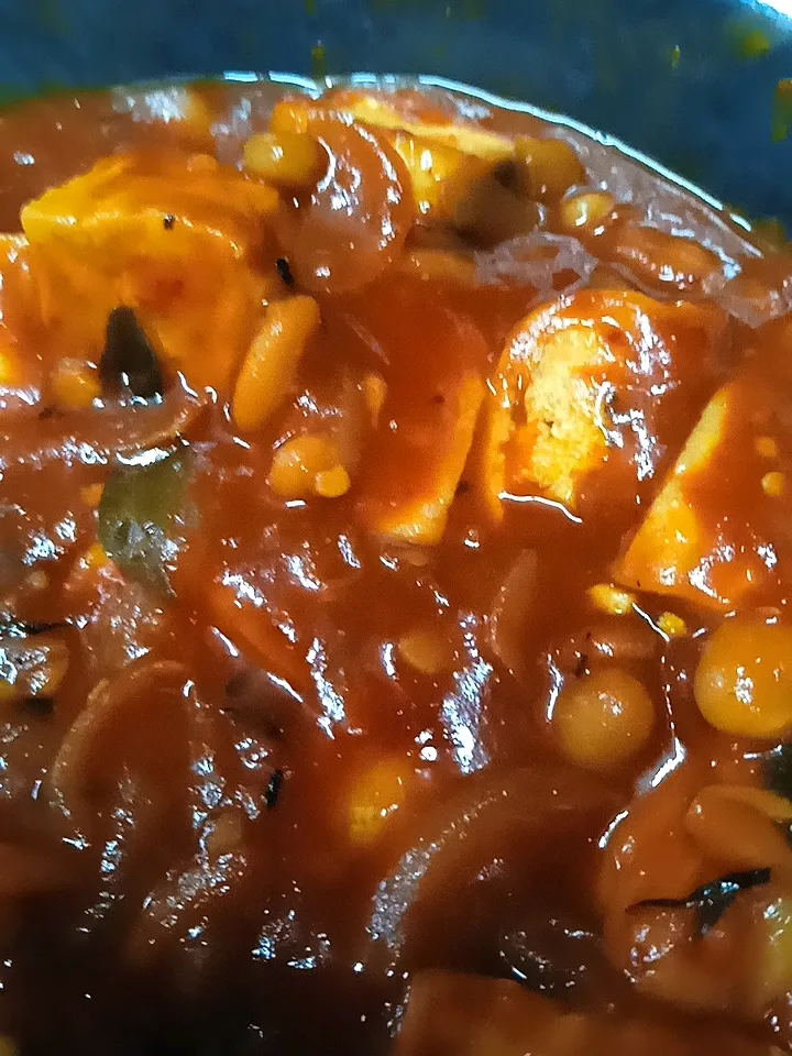 taufu and baked bean sambal by coconut oil|ARJUNさん