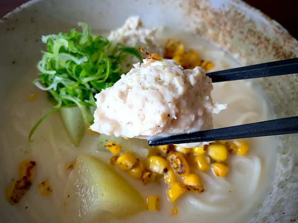 冷製冬瓜豆乳つくねスープのそうめん|半田手延べそうめんの店 阿波や壱兆さん