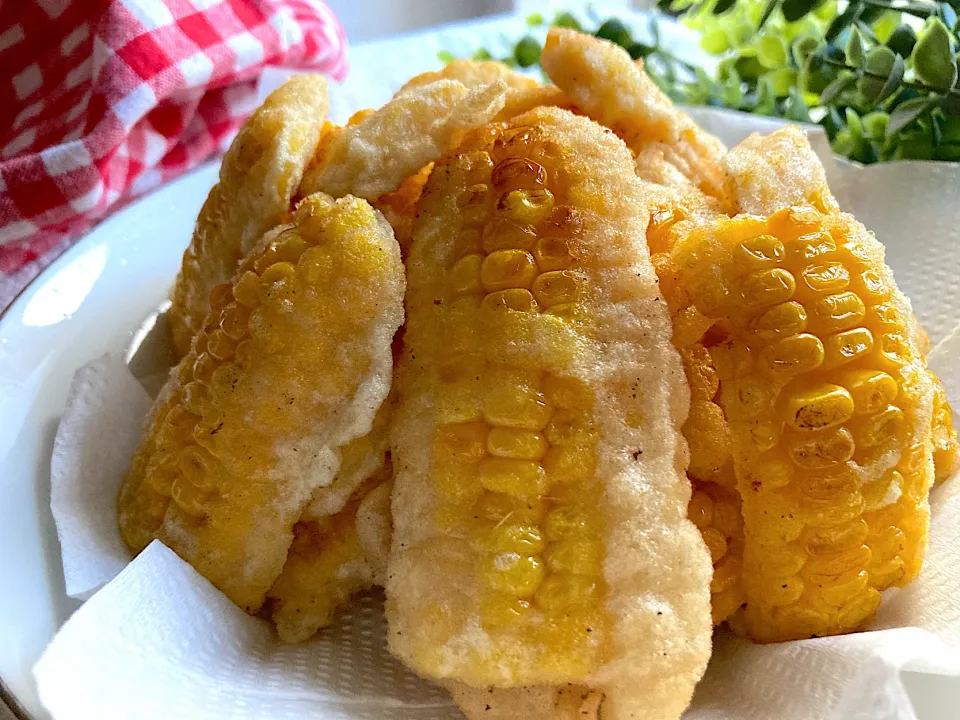 Snapdishの料理写真:＊夏のご馳走🌽とうもろこしの天ぷら＊|＊抹茶＊さん