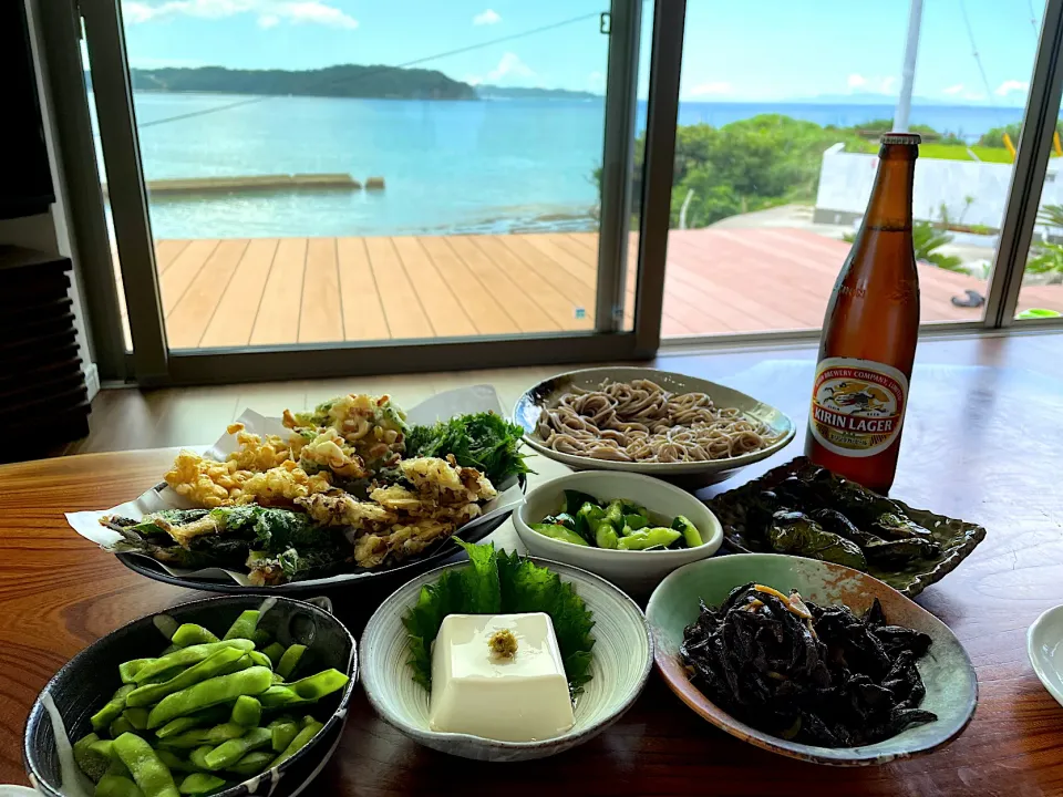 Snapdishの料理写真:2021.7.24 天ぷら&蕎麦ランチ🍻🍻🍻|ゆみずさん