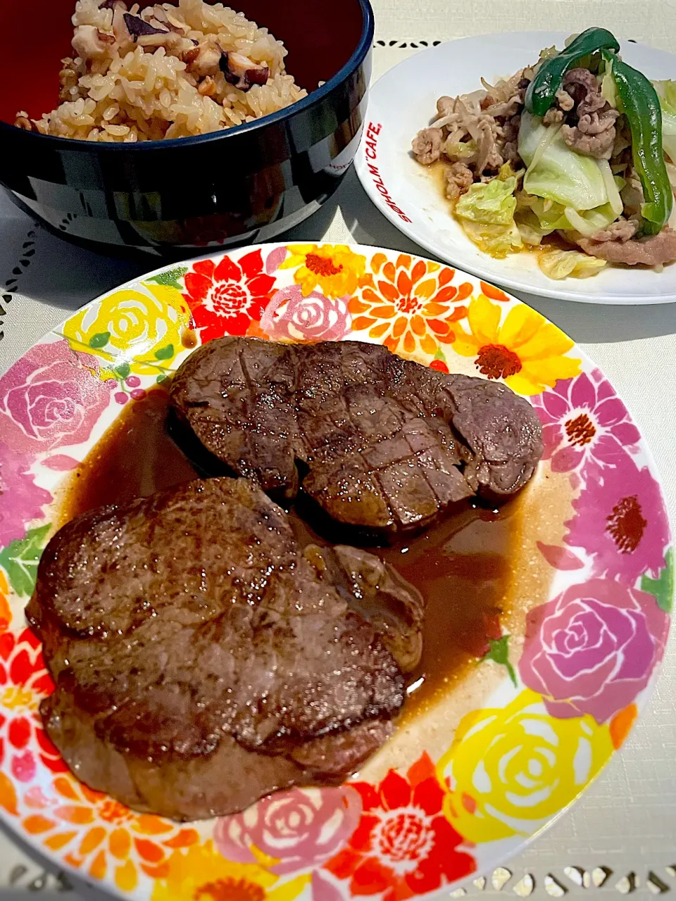 Snapdishの料理写真:昼抜き三男の晩ご飯(^^;|めんちゃんさん