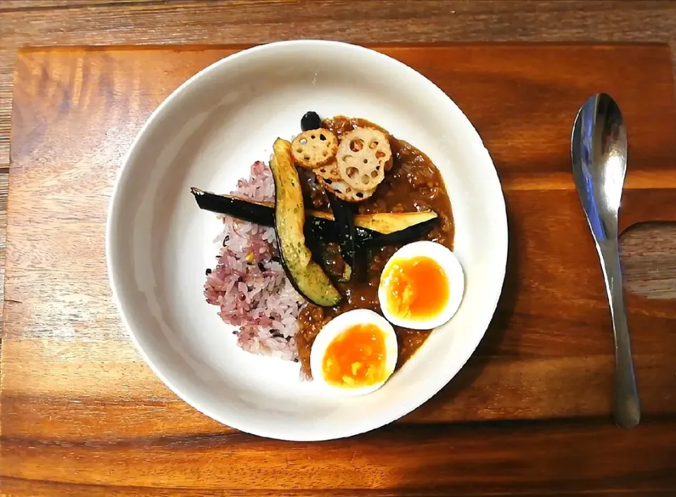 揚げナスとひき肉のカレー|なーこさん