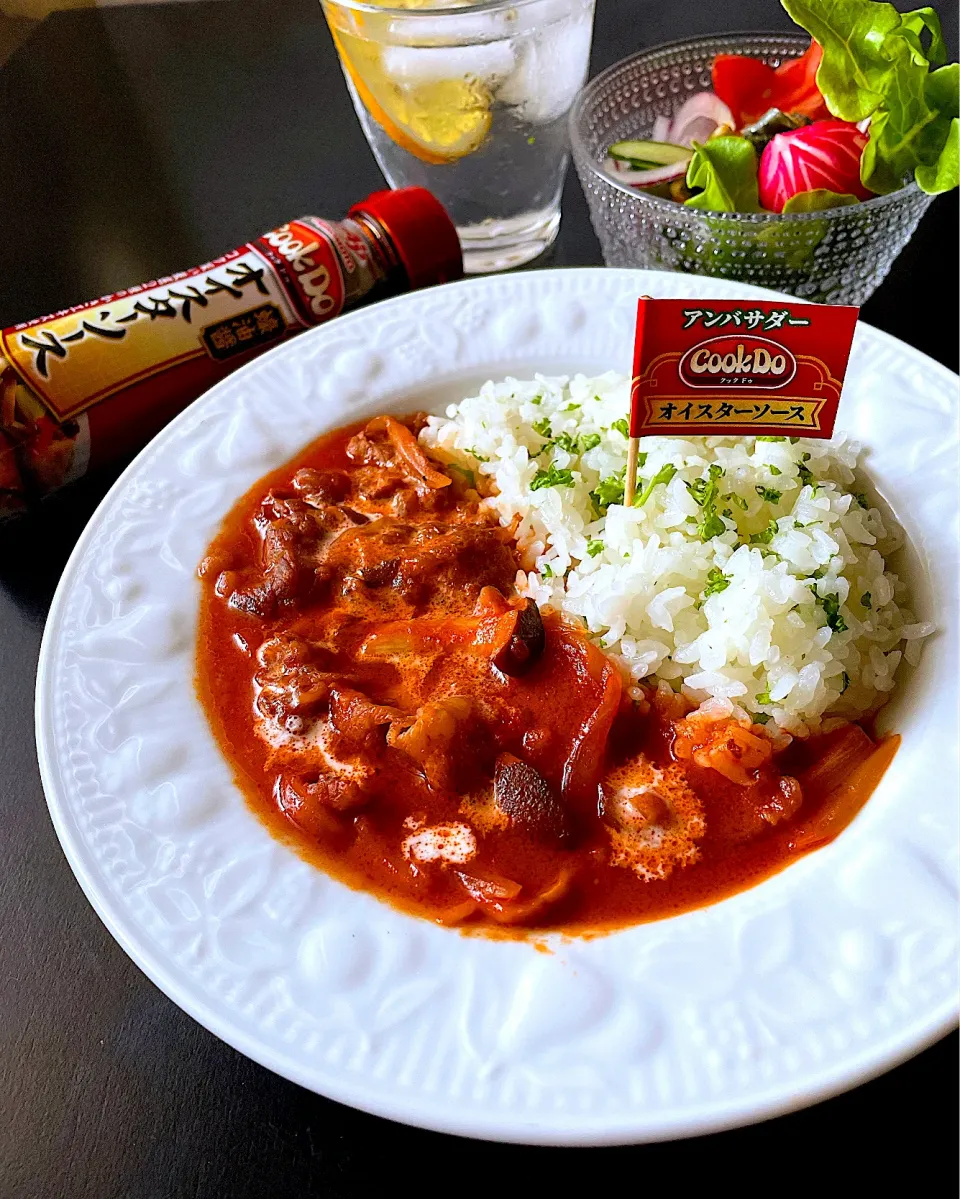 トマト缶とオイスターソースで絶品ハッシュドビーフ🍛|とんちんさん