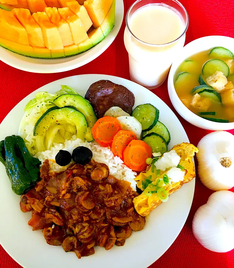 Snapdishの料理写真:スパイスミニ帆立カレー🍛温野菜、厚焼き卵付き😋|HAMI69さん