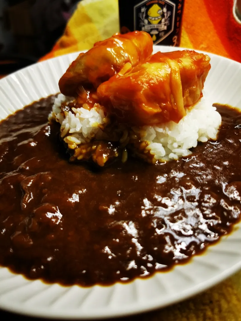 Snapdishの料理写真:ロールキャベツカレー(◠‿・)—☆|ペンギンさん