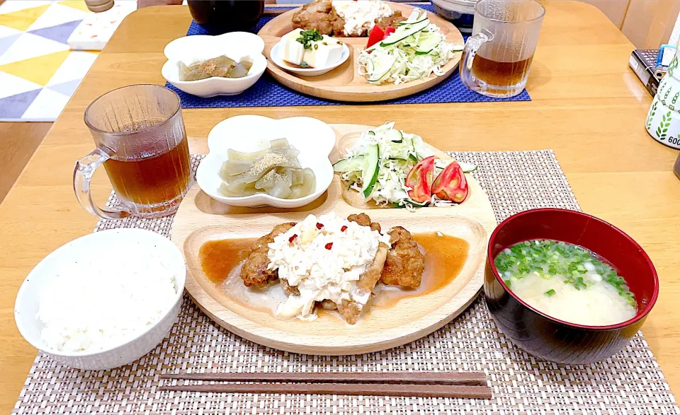 Snapdishの料理写真:2021*06*10 チキン南蛮とおきゅうと|✿ うえやま家のレシピ ✿さん