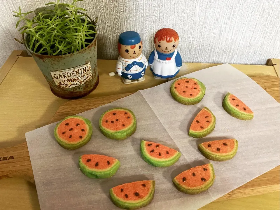 Snapdishの料理写真:🍉スイカクッキー|ゆりゆりさん