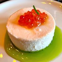 Smoked Salmon Parfait with Salmon Roe and Chive Oil