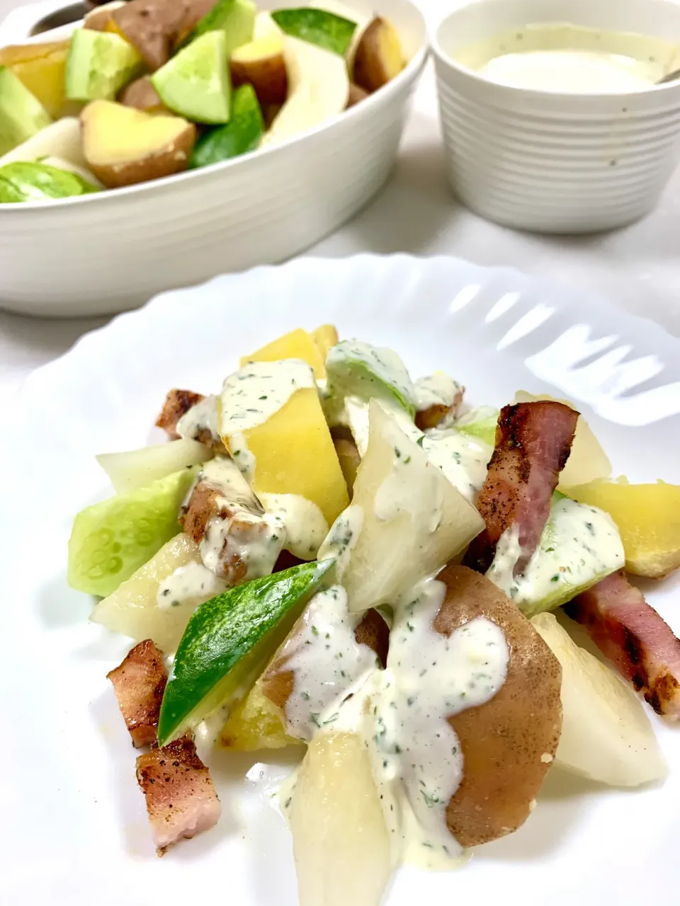 Autumn Sweet Melon and Cucumber Salad with Ranch Dressing|gonbenさん