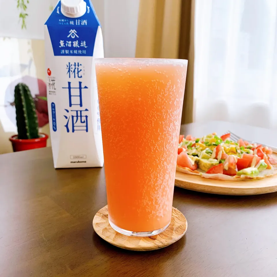 Snapdishの料理写真:甘酒トマトスパークリング🍅🥛✨|leeさん