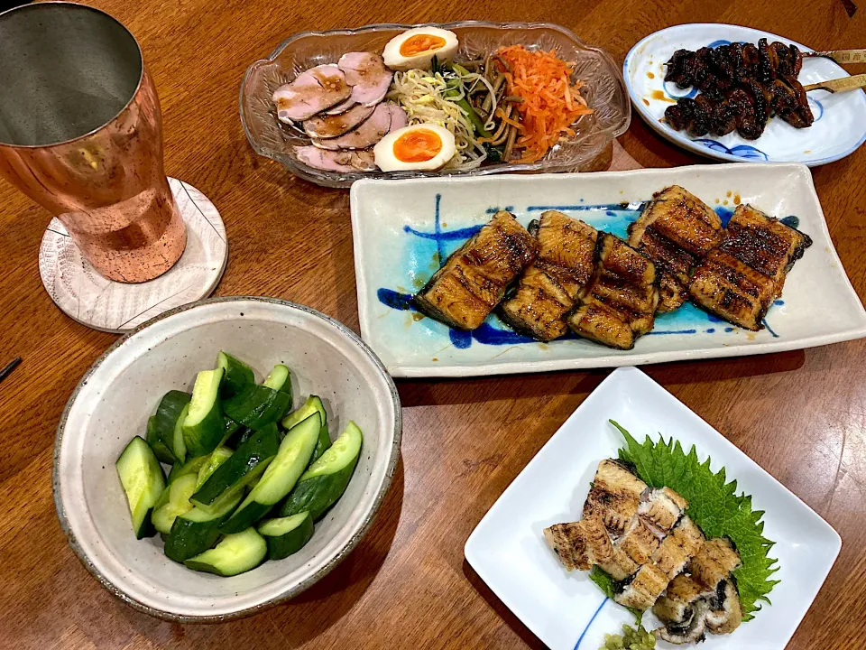 Snapdishの料理写真:土用の丑の日 前日晩ご飯|sakuramochiさん