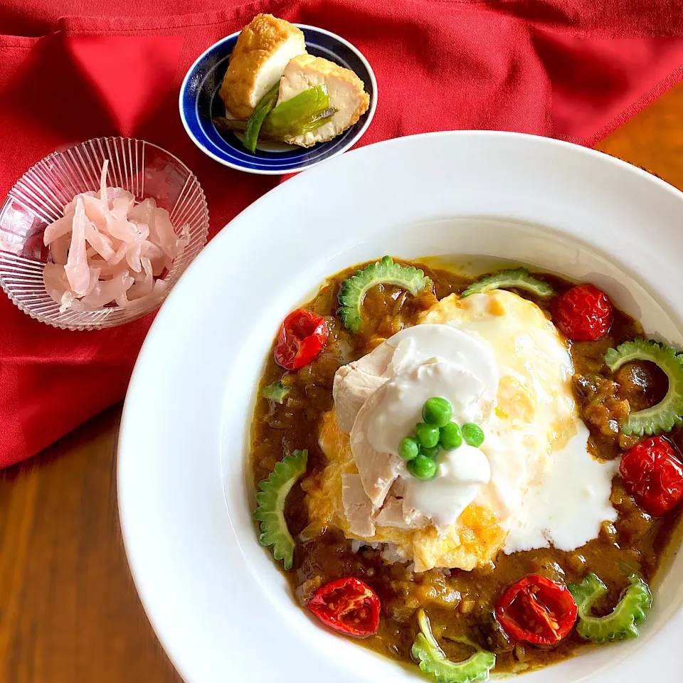 鶏ハムのせオムカレー|Kさん