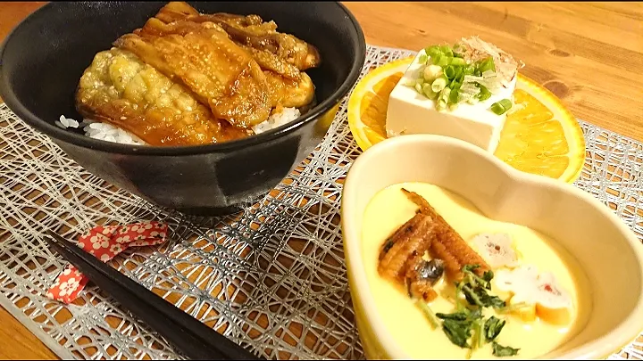 Snapdishの料理写真:茄子の蒲焼き丼🎵|シャビーちゃんさん