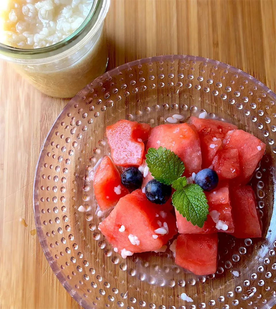 はじめよう！甘酒部✨米こうじ🌾スイカの塩糀和え🍉|9421beruさん