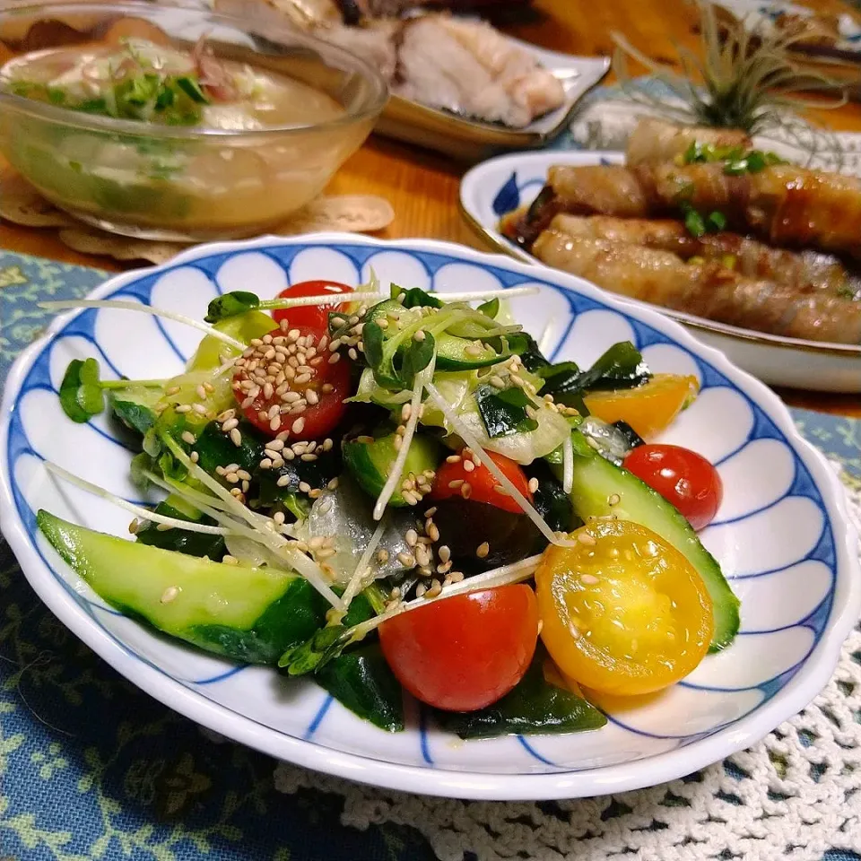 Miki (^_−)−☆さんの料理 シャキシャキレタスのチョレギサラダ風🥗|とまと🍅さん