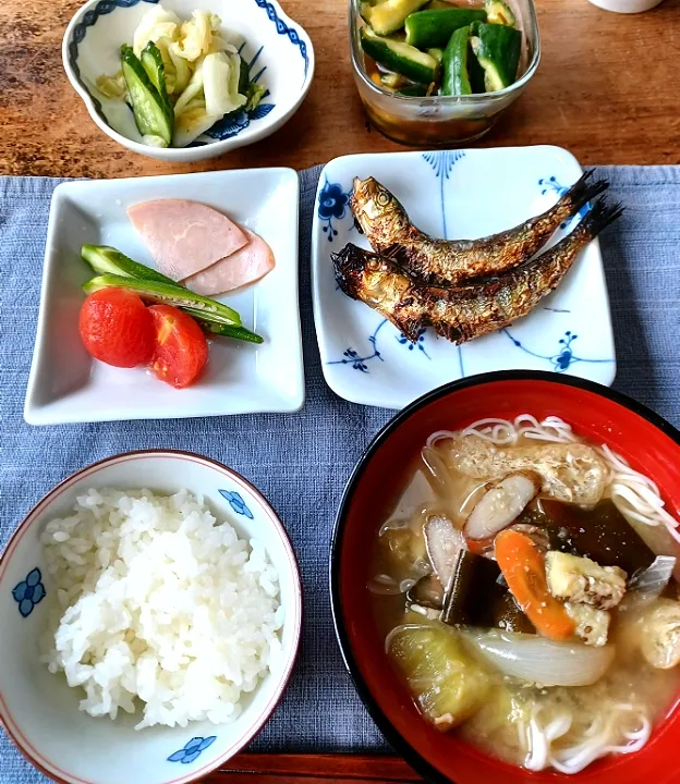 Snapdishの料理写真:地味で健やかな朝食|ぱいんてーるさん