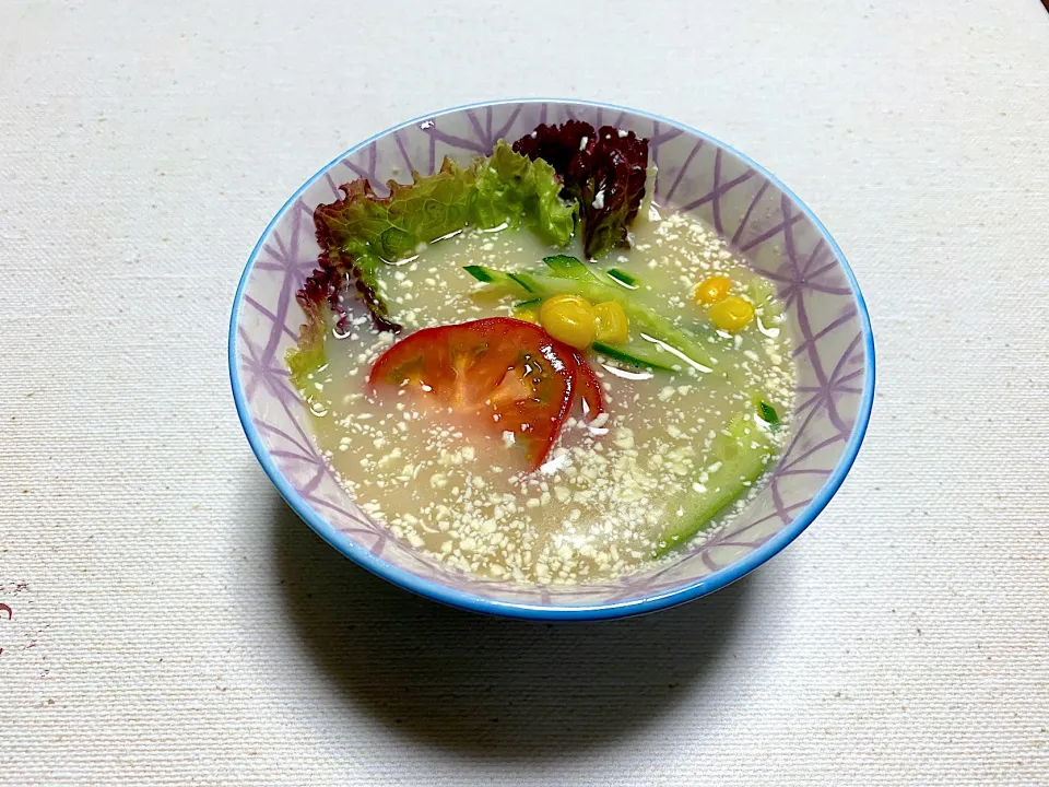 Snapdishの料理写真:サラダ風味噌汁🥗マヨネーズ風味|acoさん