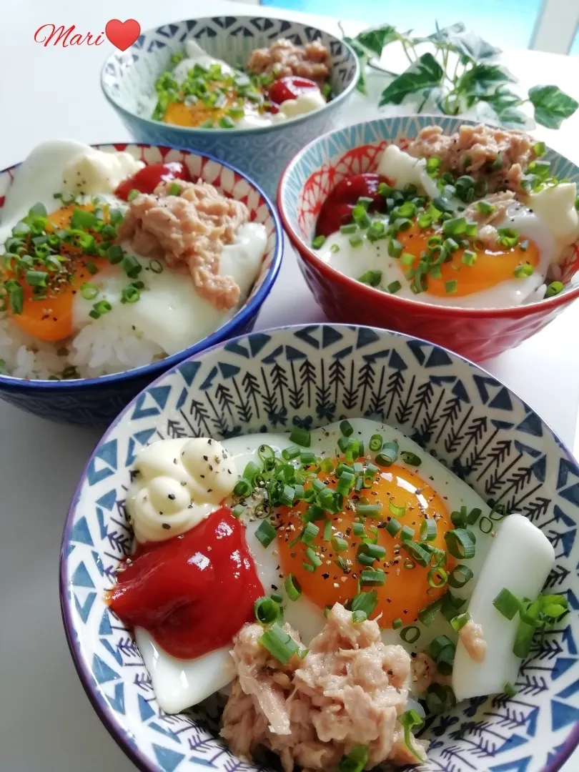 《レシピ有》目玉焼きツナ丼、ハッカアメ。|Mariさん