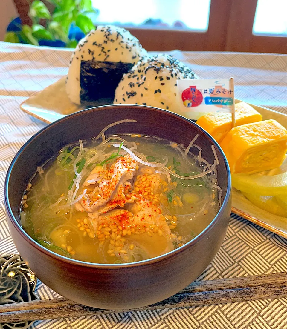 大根のツマと豚しゃぶの夏の冷やしみそ汁|Flowerさん